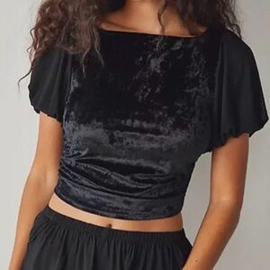Free People Midnight Mood Velvet Crop, New Without Tags